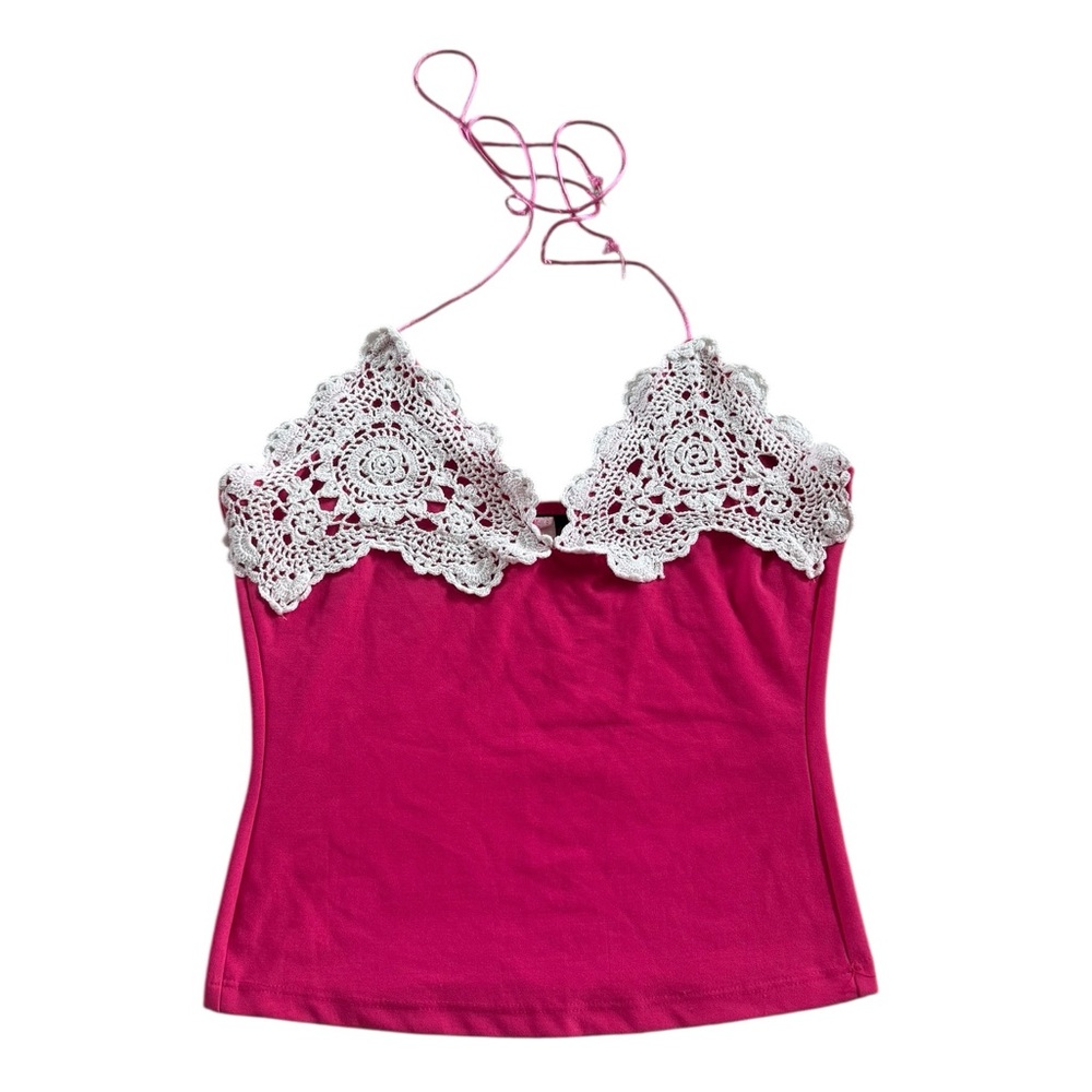 Pink Embellished Cropped Camisole